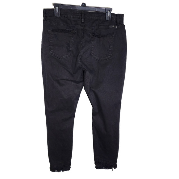 KanCan Womens Jeans Size XL Nala Distressed Fringe Ankle Skinny Stretch Denim - Picture 2 of 13